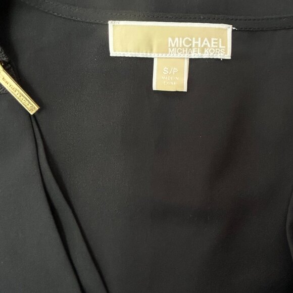 Michael Kors Chic Black Sleeveless Top - gold zipper - Small S - Picture 3 of 11